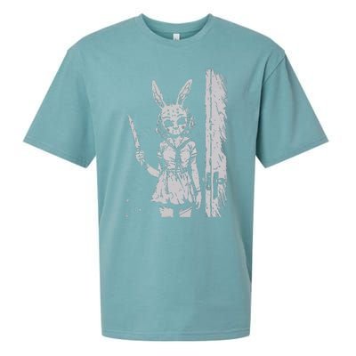 Horror Bunny Mask Rabbit Alt Goth Slasher Creepy Anime Sueded Cloud Jersey T-Shirt