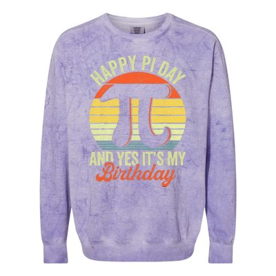 Happy Birthday Math Geek Pi Day Colorblast Crewneck Sweatshirt