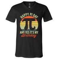 Happy Birthday Math Geek Pi Day V-Neck T-Shirt