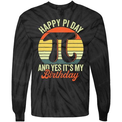 Happy Birthday Math Geek Pi Day Tie-Dye Long Sleeve Shirt