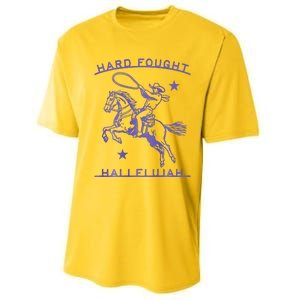 Hallelujah Brandon Merch Hard Fought Jesus Lake Performance Sprint T-Shirt