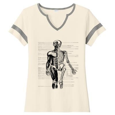 Human Body Muscle Anatomy Hospital funny nurse day Ladies Halftime Notch Neck Tee