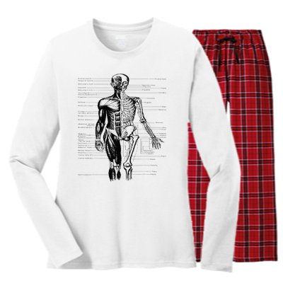 Human Body Muscle Anatomy Hospital funny nurse day Women's Long Sleeve Flannel Pajama Set 