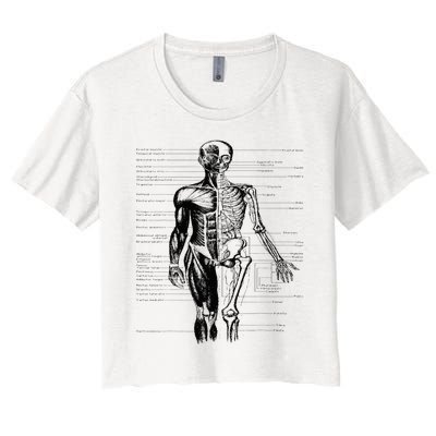 Human Body Muscle Anatomy Hospital funny nurse day Women's Crop Top Tee