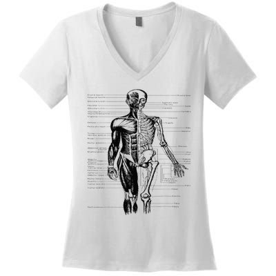 Human Body Muscle Anatomy Hospital funny nurse day Women's V-Neck T-Shirt