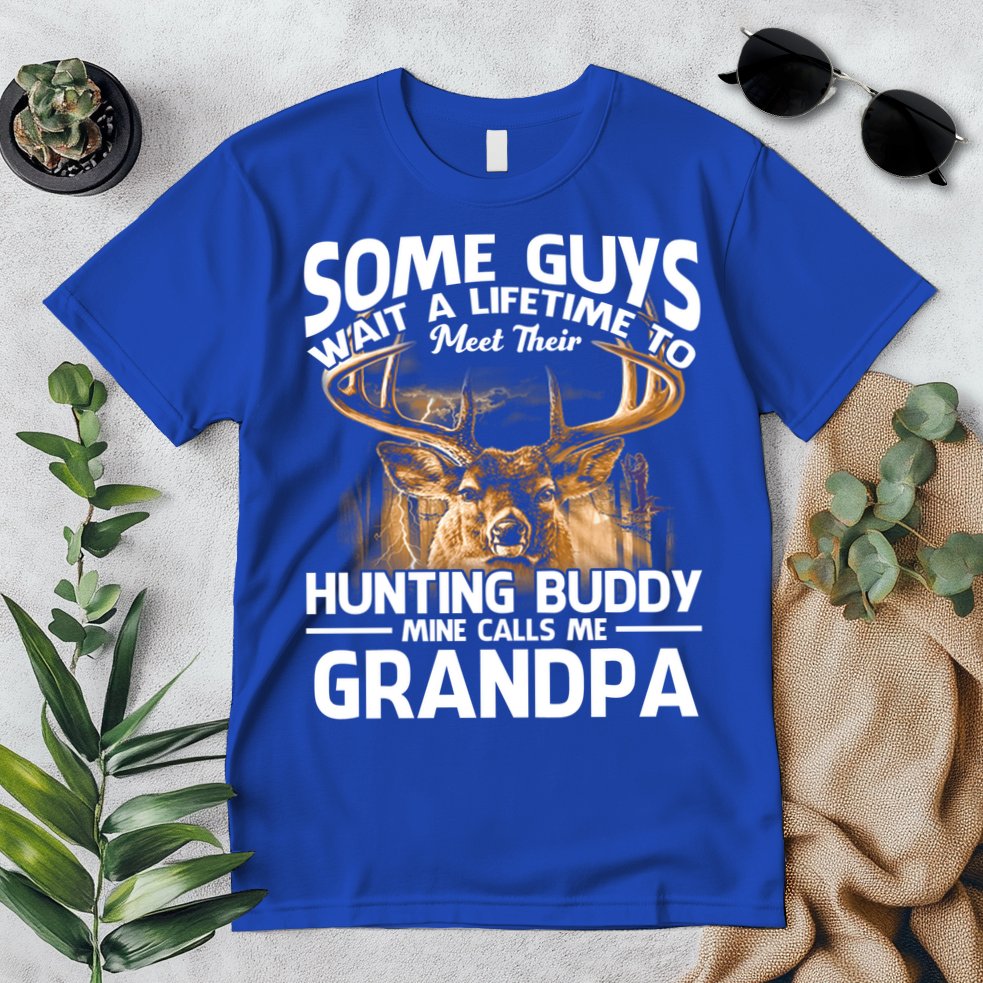 Hunting Buddy Mine Calls Me Grandpa Fathers Day Deer Hunter Great Gift Premium T-Shirt