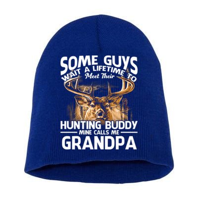 Hunting Buddy Mine Calls Me Grandpa Fathers Day Deer Hunter Great Gift Short Acrylic Beanie