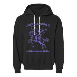 Hallelujah Brandon Merch Hard Fought Jesus Lake Garment-Dyed Fleece Hoodie