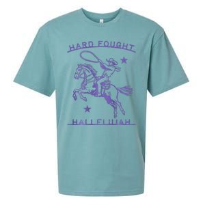 Hallelujah Brandon Merch Hard Fought Jesus Lake Sueded Cloud Jersey T-Shirt