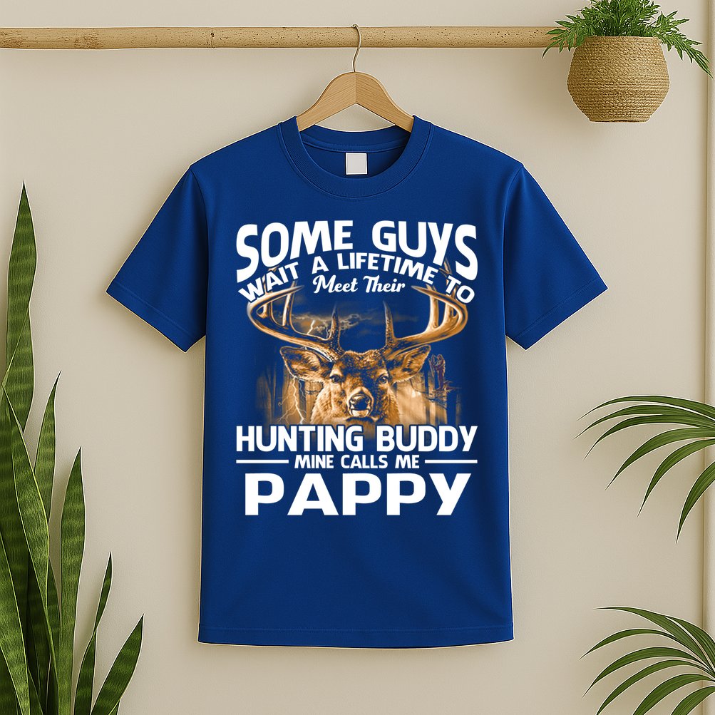 Hunting Buddy Mine Calls Me Pappy Fathers Day Deer Hunter Cool Gift T-Shirt