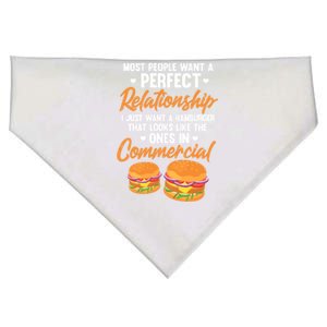 Hamburger Burger Most People Want A Perfect Relationship Funny Gift USA-Made Doggie Bandana