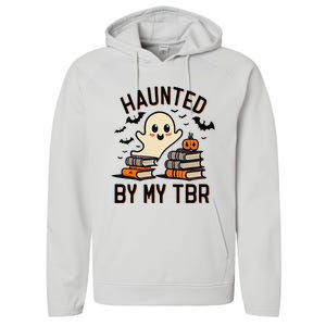 Haunted By My Tbr Boo Halloween Book Performance Fleece Hoodie