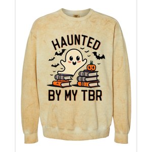 Haunted By My Tbr Boo Halloween Book Colorblast Crewneck Sweatshirt