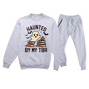 Haunted By My Tbr Boo Halloween Book Premium Crewneck Sweatsuit Set