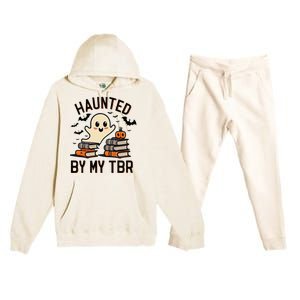 Haunted By My Tbr Boo Halloween Book Premium Hooded Sweatsuit Set