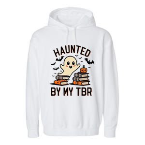 Haunted By My Tbr Boo Halloween Book Garment-Dyed Fleece Hoodie