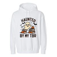 Haunted By My Tbr Boo Halloween Book Garment-Dyed Fleece Hoodie