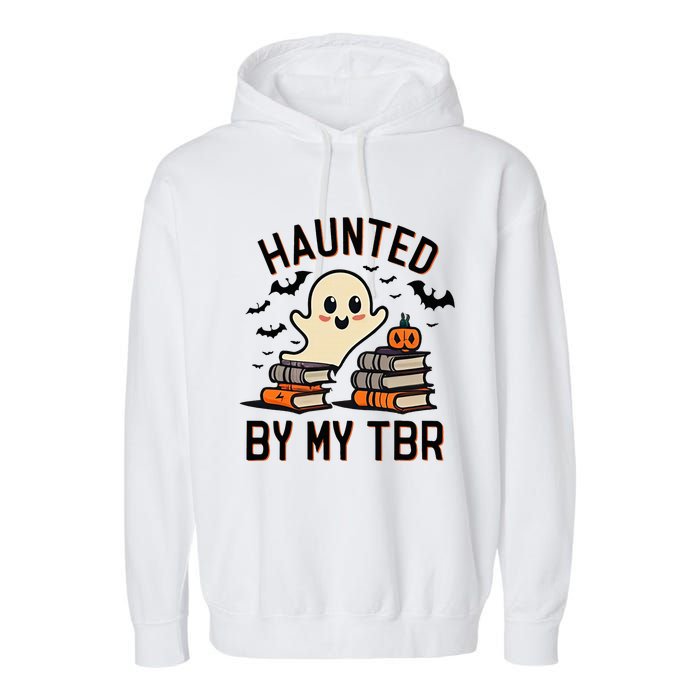 Haunted By My Tbr Boo Halloween Book Garment-Dyed Fleece Hoodie