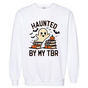 Haunted By My Tbr Boo Halloween Book Garment-Dyed Sweatshirt