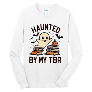 Haunted By My Tbr Boo Halloween Book Tall Long Sleeve T-Shirt