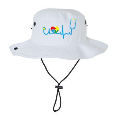 Heart Beat Nurse Autism Awareness Day Cute Gift Nurses Legacy Cool Fit Booney Bucket Hat