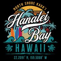 Hanalei Bay North Shore Kauai Hawaii Retro Sun Surf Fishing Gift Drawstring Bag