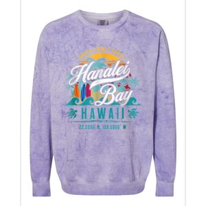 Hanalei Bay North Shore Kauai Hawaii Colorblast Crewneck Sweatshirt