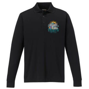 Hanalei Bay North Shore Kauai Hawaii Performance Long Sleeve Polo