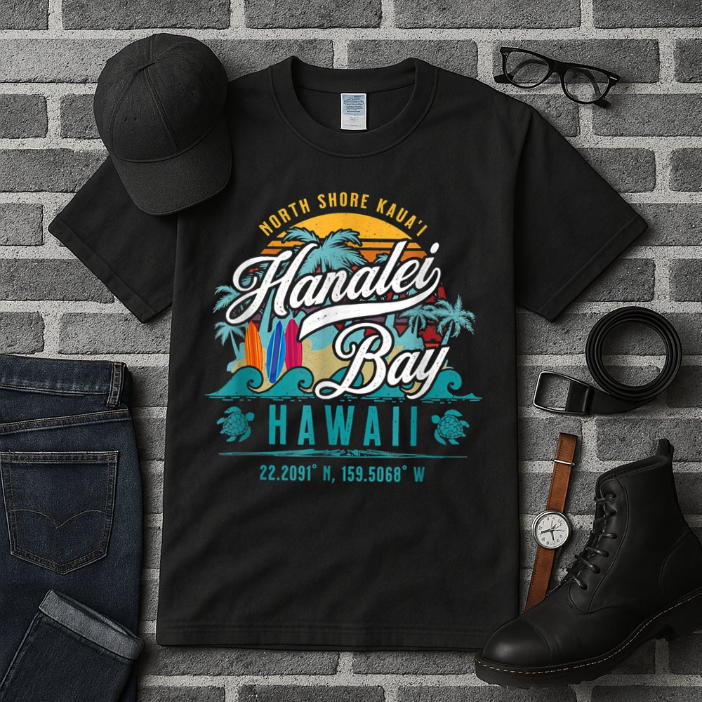 Hanalei Bay North Shore Kauai Hawaii Tall T-Shirt