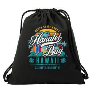 Hanalei Bay North Shore Kauai Hawaii Drawstring Bag