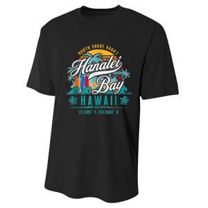 Hanalei Bay North Shore Kauai Hawaii Performance Sprint T-Shirt