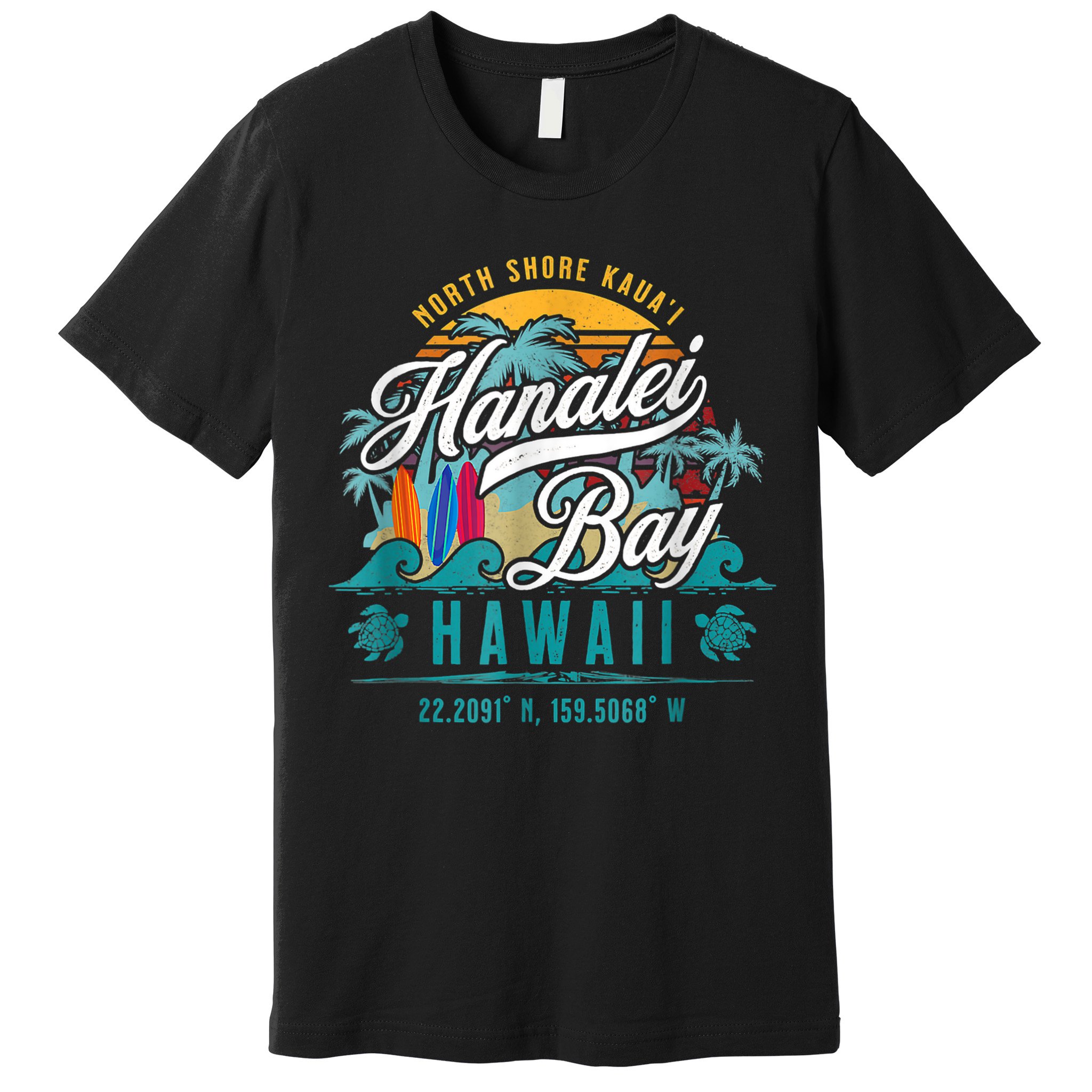 Hanalei Bay North Shore Kauai Hawaii Premium T-Shirt