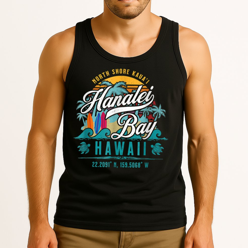 Hanalei Bay North Shore Kauai Hawaii Tank Top