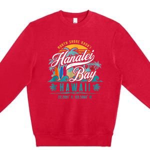 Hanalei Bay North Shore Kauai Hawaii Premium Crewneck Sweatshirt