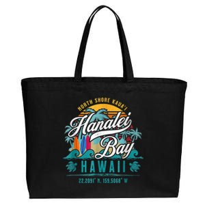 Hanalei Bay North Shore Kauai Hawaii Cotton Canvas Jumbo Tote