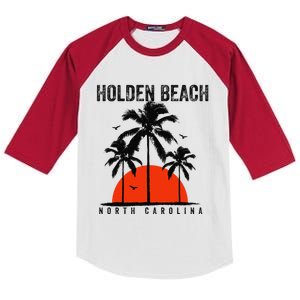 Holden Beach North Carolina Surfing Surfboarding Kids Colorblock Raglan Jersey