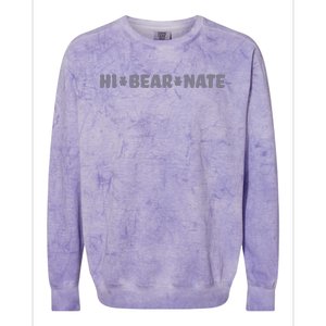 Hi Bear Nate Funny Hi Bear Nate Colorblast Crewneck Sweatshirt