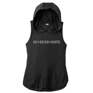 Hi Bear Nate Funny Hi Bear Nate Ladies PosiCharge Tri-Blend Wicking Draft Hoodie Tank