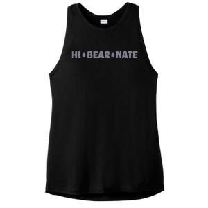 Hi Bear Nate Funny Hi Bear Nate Ladies PosiCharge Tri-Blend Wicking Tank