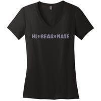 Hi Bear Nate Funny Hi Bear Nate Women's V-Neck T-Shirt