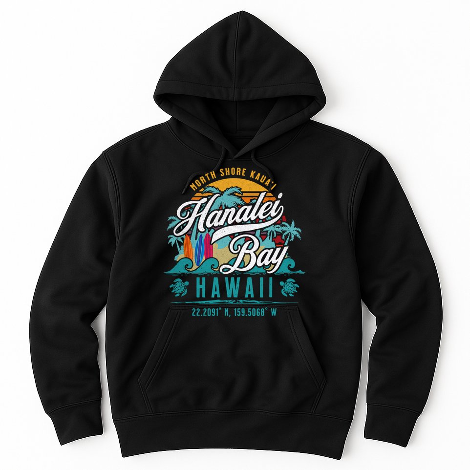 Hanalei Bay North Shore Kauai Hawaii Hoodie