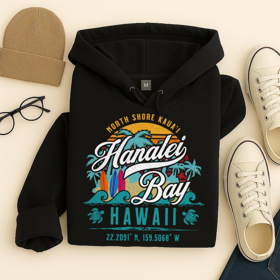 Hanalei Bay North Shore Kauai Hawaii Hoodie