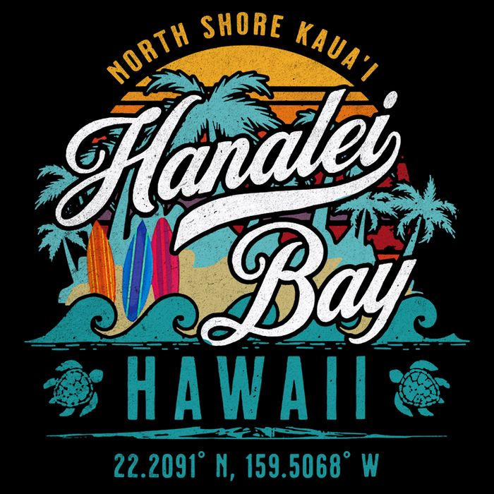Hanalei Bay North Shore Kauai Hawaii Drawstring Bag