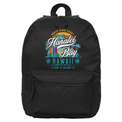 Hanalei Bay North Shore Kauai Hawaii 16 in Basic Backpack