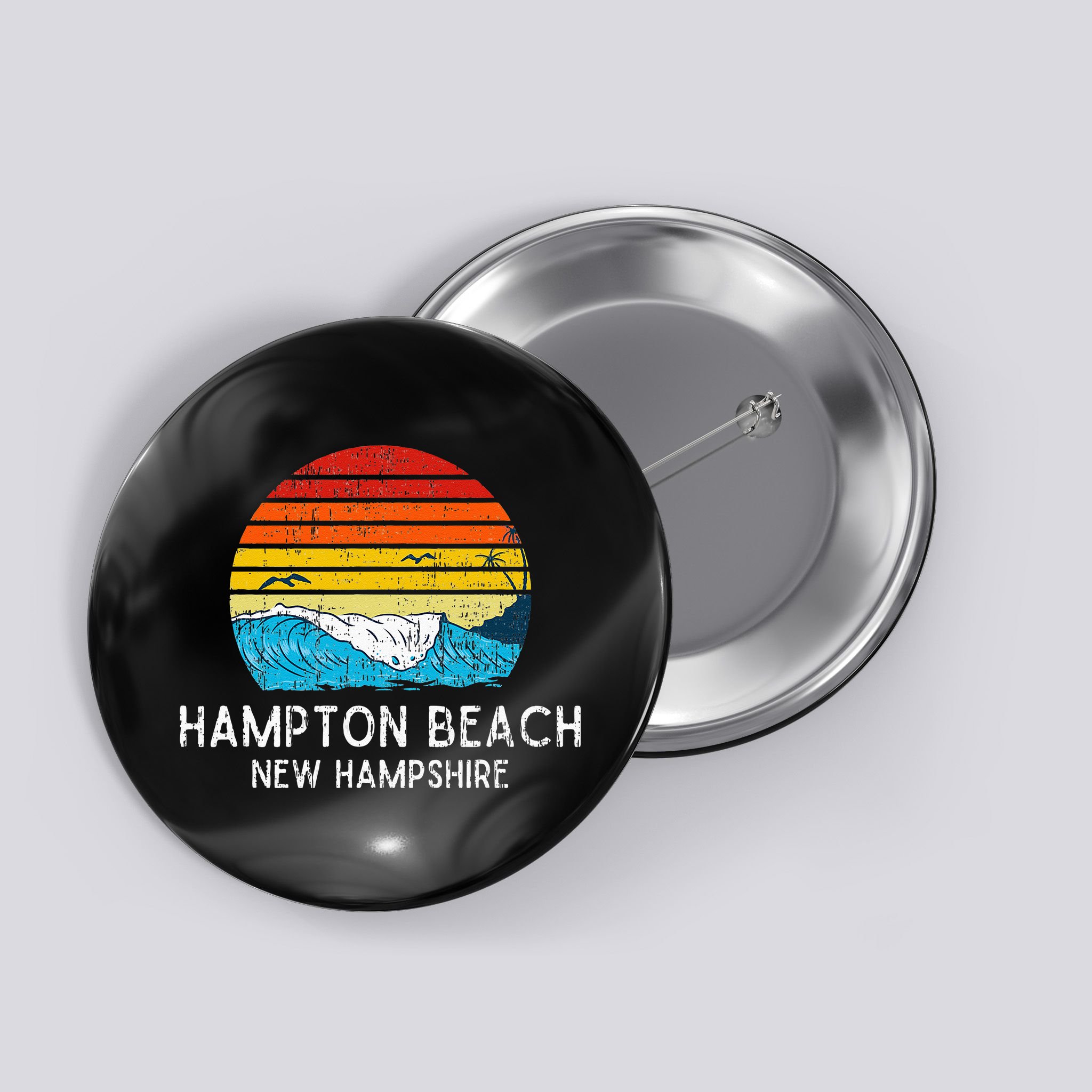 Hampton Beach NH Vintage Beach Ocean Family Vacation Button