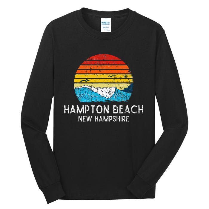 Hampton Beach NH Vintage Beach Ocean Family Vacation Tall Long Sleeve T-Shirt