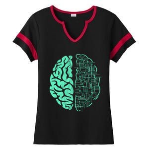 Hu Brain Neuroscience Gift Anatomy Class Student Teacher Gift Ladies Halftime Notch Neck Tee