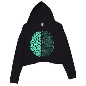 Hu Brain Neuroscience Gift Anatomy Class Student Teacher Gift Crop Fleece Hoodie