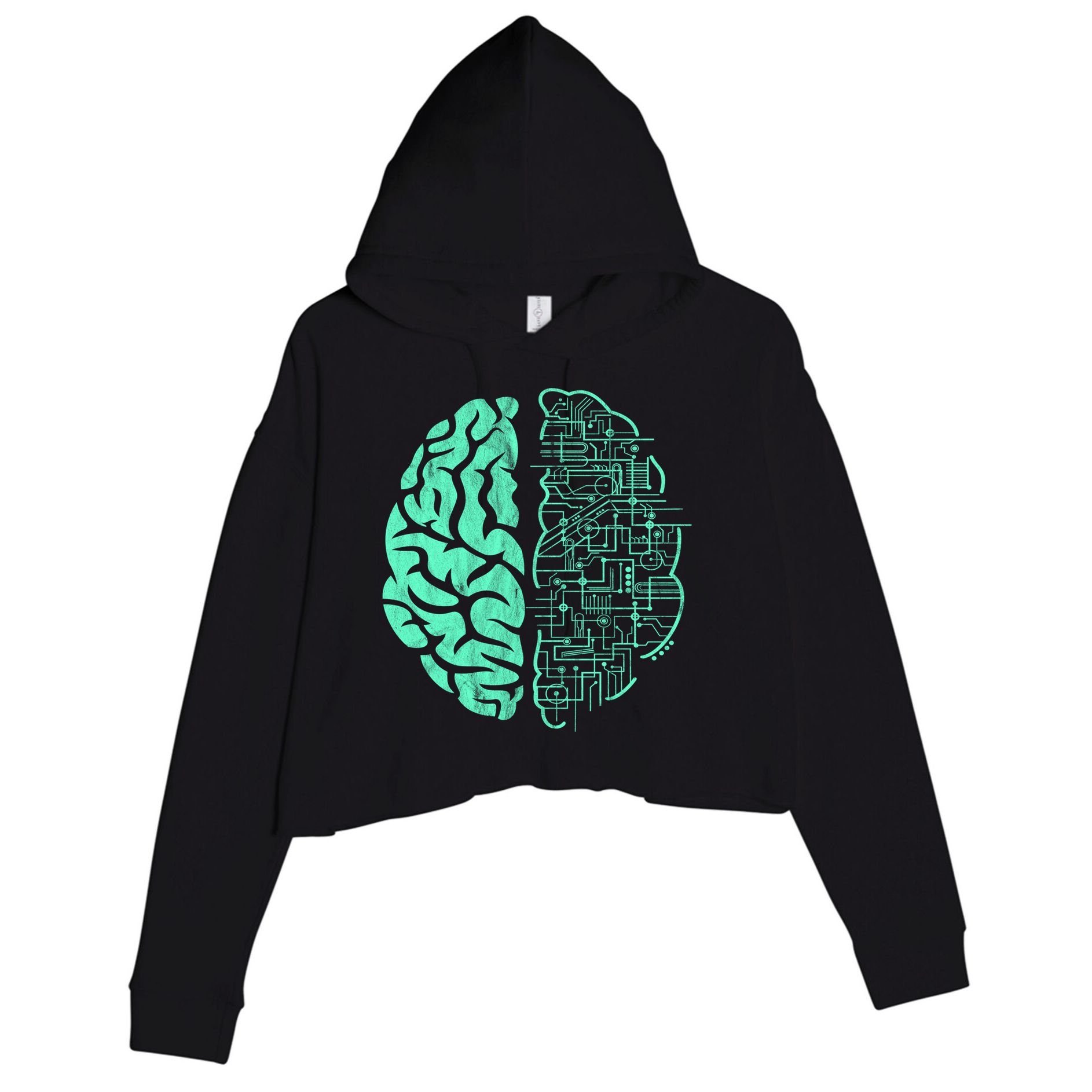 Hu Brain Neuroscience Gift Anatomy Class Student Teacher Gift Crop Fleece Hoodie