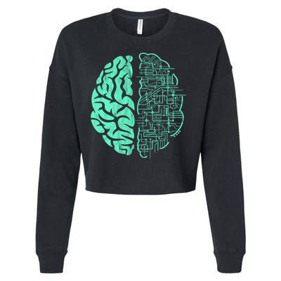 Hu Brain Neuroscience Gift Anatomy Class Student Teacher Gift Cropped Pullover Crew